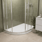 1000 x 800 Left Hand Offset Quadrant Stone Shower Tray