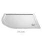Deco Curved 500mm Satin White Vanity & Black Offset Quadrant Shower Enclosure Bathroom Suite