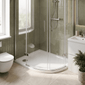 900 x 760 Right Hand Offset Quadrant Stone Shower Tray