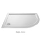Deco Curved 500mm Satin White Vanity & Black Offset Quadrant Shower Enclosure Bathroom Suite
