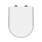 Nuie D Shaped Soft Close Toilet Seat with Top Fixing Quick Release - White/Black - welovecouk