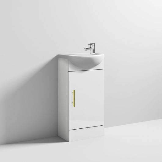  Sienna 420mm Cabinet & Basin - Gloss White - welovecouk