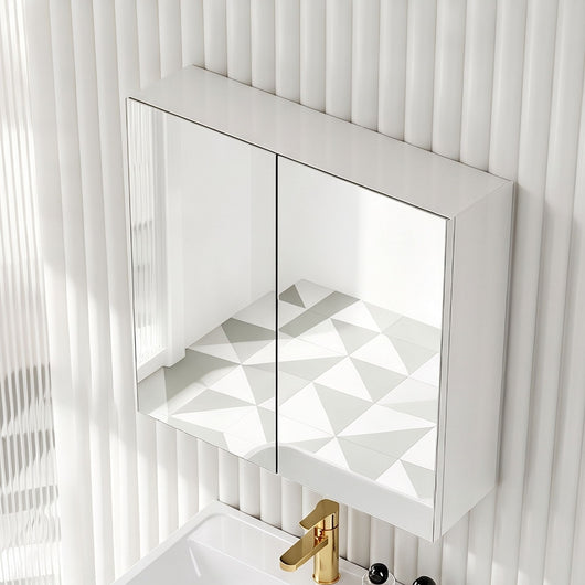  Pride 600 Mirrored 2-Door Cabinet - White