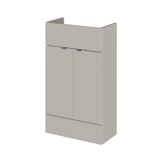  Hudson Reed Fusion 500mm Floor Standing Compact Vanity Unit (No Lid) - Pebble Grey