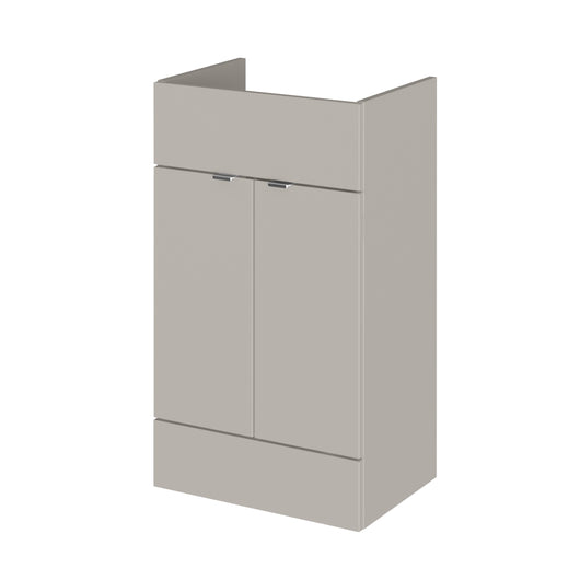  Hudson Reed Fusion 500mm Floor Standing Vanity Unit (No Lid) - Pebble Grey