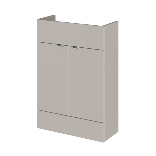  Hudson Reed Fusion 600mm Floor Standing Compact Vanity Unit (No Lid) - Pebble Grey