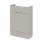 Hudson Reed Fusion 600mm 2-Door Floor Standing Compact Vanity Unit With Side Tap Basin - Pebble Grey