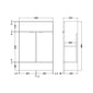 Hudson Reed Fusion 600mm Floor Standing Compact Vanity Unit (No Lid) - Pebble Grey