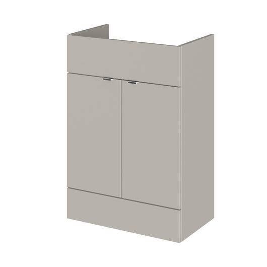  Hudson Reed Fusion 600mm Floor Standing Vanity Unit (No Lid) - Pebble Grey