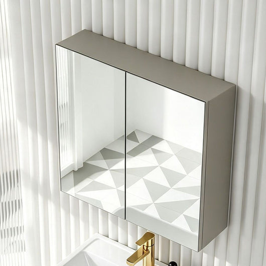  Pride 600 Mirrored 2-Door Cabinet - Pebble Grey