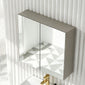 Pride 600 Mirrored 2-Door Cabinet - Pebble Grey