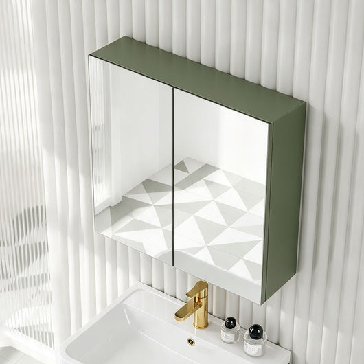  Pride 600 Mirrored 2-Door Cabinet - Satin Green