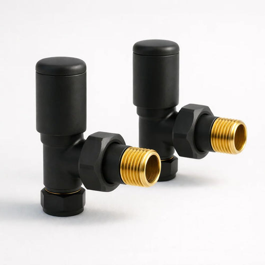  Kartell Black Straight Radiator Valves - welovecouk