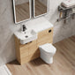 Calver 1100mm Combination Unit & Semi Recessed Round Basin - Bleached Oak