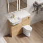 Calver 1000mm Combination Unit & Semi Recessed Round Basin - Bleached Oak