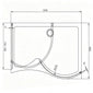 Curved Walk In Cubicle Shower Enclosure & Tray 1950mm