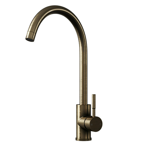  Top Fix Antique Brass Swan Kitchen Tap - welovecouk