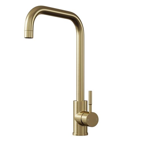  Top Fix Brushed Brass Square Kitchen Tap - welovecouk