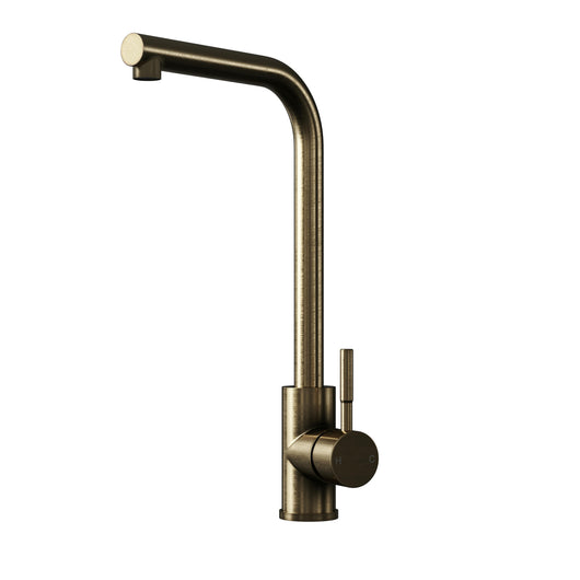 Top Fix Antique Brass L-Neck Kitchen Tap - welovecouk