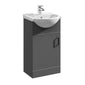Axle Floor Standing 450mm Round Basin Vanity WC Combination  - Soft Black - welovecouk