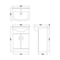 Axle Floor Standing Vanity 550mm Square Basin Unit - Soft Black - welovecouk