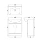 Axle Floor Standing Vanity 650mm Square Basin Unit - Soft Black - welovecouk