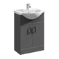 Axle Floor Standing 550mm Round Basin Vanity WC Combination  - Soft Black - welovecouk