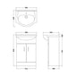 Axle Floor Standing Vanity 550mm Round Basin Unit - Soft Black - welovecouk