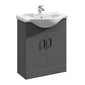 Axle Floor Standing 650mm Round Basin Vanity WC Combination  - Soft Black - welovecouk