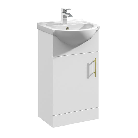  Percussion 450mm Floor Standing Basin Vanity Unit - White - welovecouk