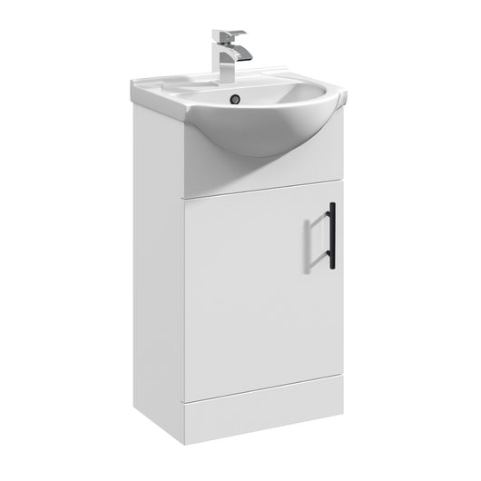  Percussion 450mm Floor Standing Basin Vanity Unit - White - welovecouk
