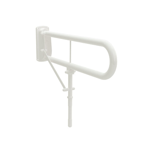  Assisted Living Double Arm Hinged Support Rail 760mm With Drop Leg - White