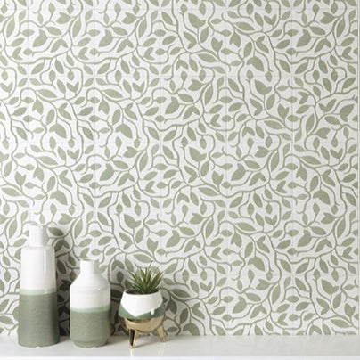  Décor Vine Green Porcelain Square Tile