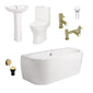 Misirlou 1700mm Shingle Complete Bathroom Suite - Brushed Brass - welovecouk