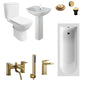 PORTO 1700mm Complete Bathroom Suite - Brushed Brass