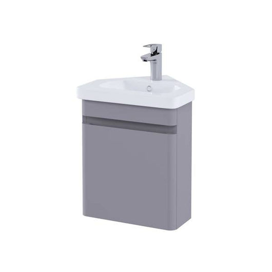  RAK Resort 450mm Corner Basin Unit & Corner Basin - Matt Mushroom