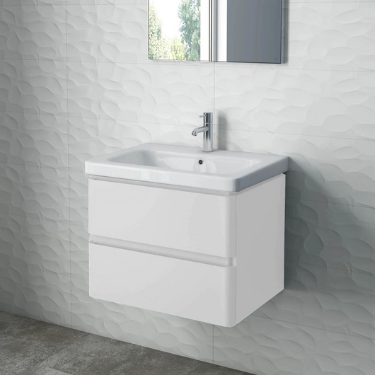  RAK Resort 650mm 2 Drawers Basin Unit in Matt White