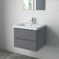 RAK Resort 650mm 2 Drawers Basin Unit & Basin - Matt Grey