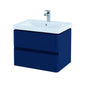 RAK Resort 650mm 2 Drawers Basin Unit & Basin - Matt Denim Blue