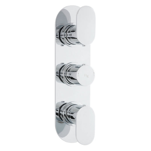  Asta Concealed Shower Valve With Diverter and Oval Back Plate Triple Handle Chrome - welovecouk