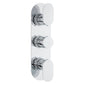 Asta Concealed Shower Valve With Diverter and Oval Back Plate Triple Handle Chrome - welovecouk