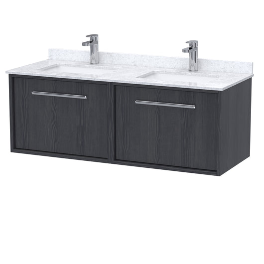  BC Designs Roseburn Wall Hung Vanity Unit & White Marble Top 1200mm - Graphite Grey