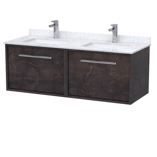  BC Designs Roseburn Wall Hung Vanity Unit & White Marble Top 1200mm - Metallic Slate