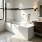 Riverside 1700 x 700mm Single Ended Acrylic Bath & Curved Black Bath Screen