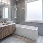 Riverside 1700 x 700mm Single Ended Acrylic Bath & Square Double Bath Screen