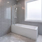 Riverside 1700 x 700mm Single Ended Acrylic Bath & Square Double Bath Screen