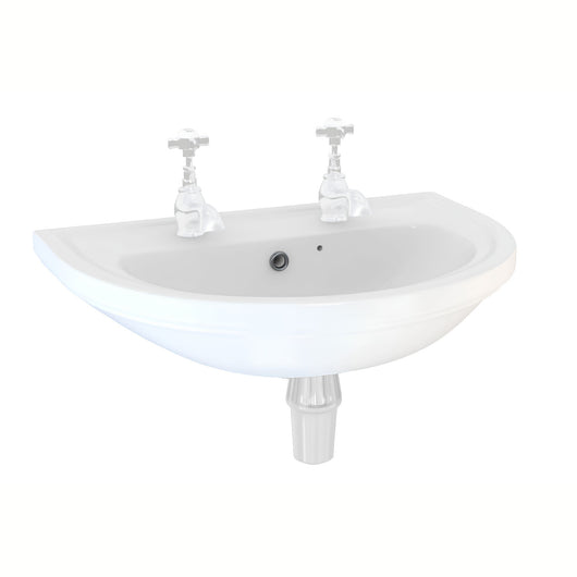  LECICO Saffia Sanitaryware - 55cm Round 2TH Basin