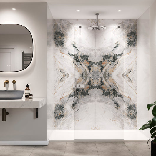  Arabescato Book-matched Bathroom Wall Panels