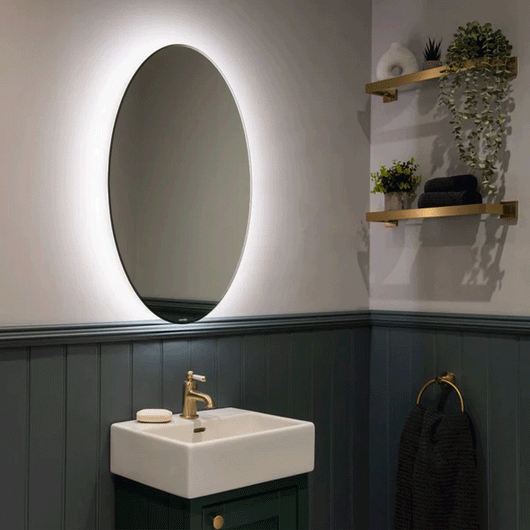  Lustro Rechargeable Mirror with Lithium Battery - Oval - 500 x 800 - Frameless