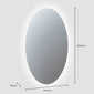Lustro Rechargeable Mirror with Lithium Battery - Oval - 500 x 800 - Frameless